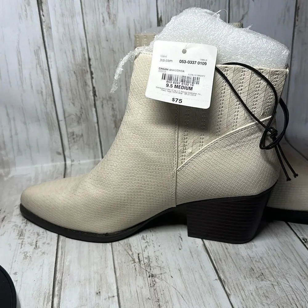 Ana Women’s Delco Cream Anaconda Block Heel Ankle Booties size 9.5 New‎ - Picture 3 of 6